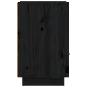 Sängbord svart 40x34x55 cm massiv furu