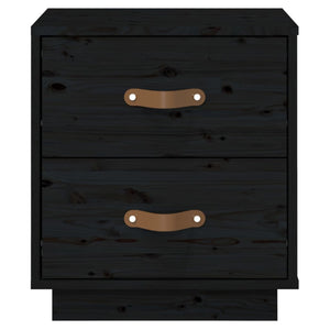 Sängbord 2 st svart 40x34x45 cm massivt furu