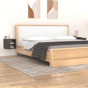 Väggskåp 2 st grå 31,5x30x30 cm massiv furu