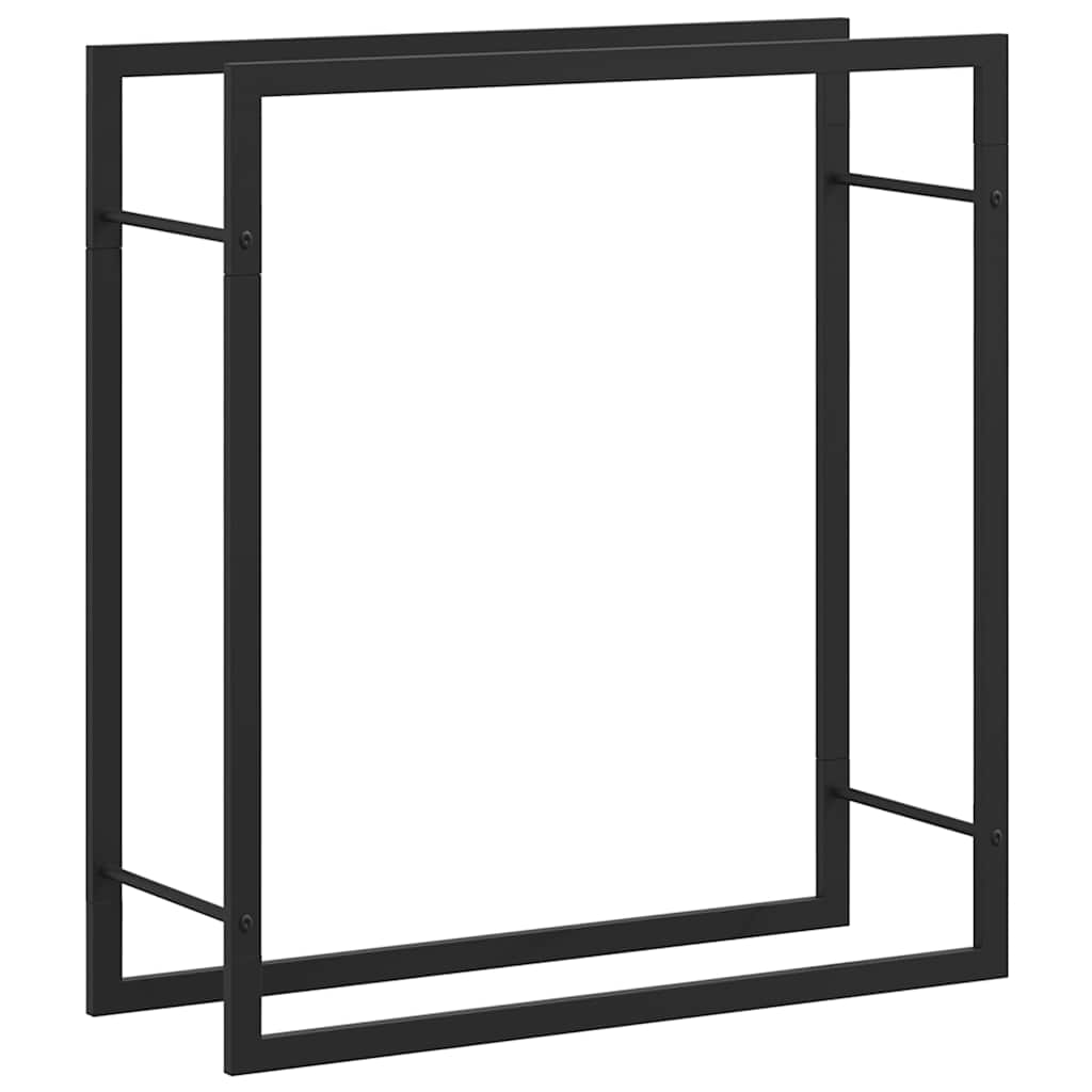 Vedställ matt svart 80x28x86 cm stål