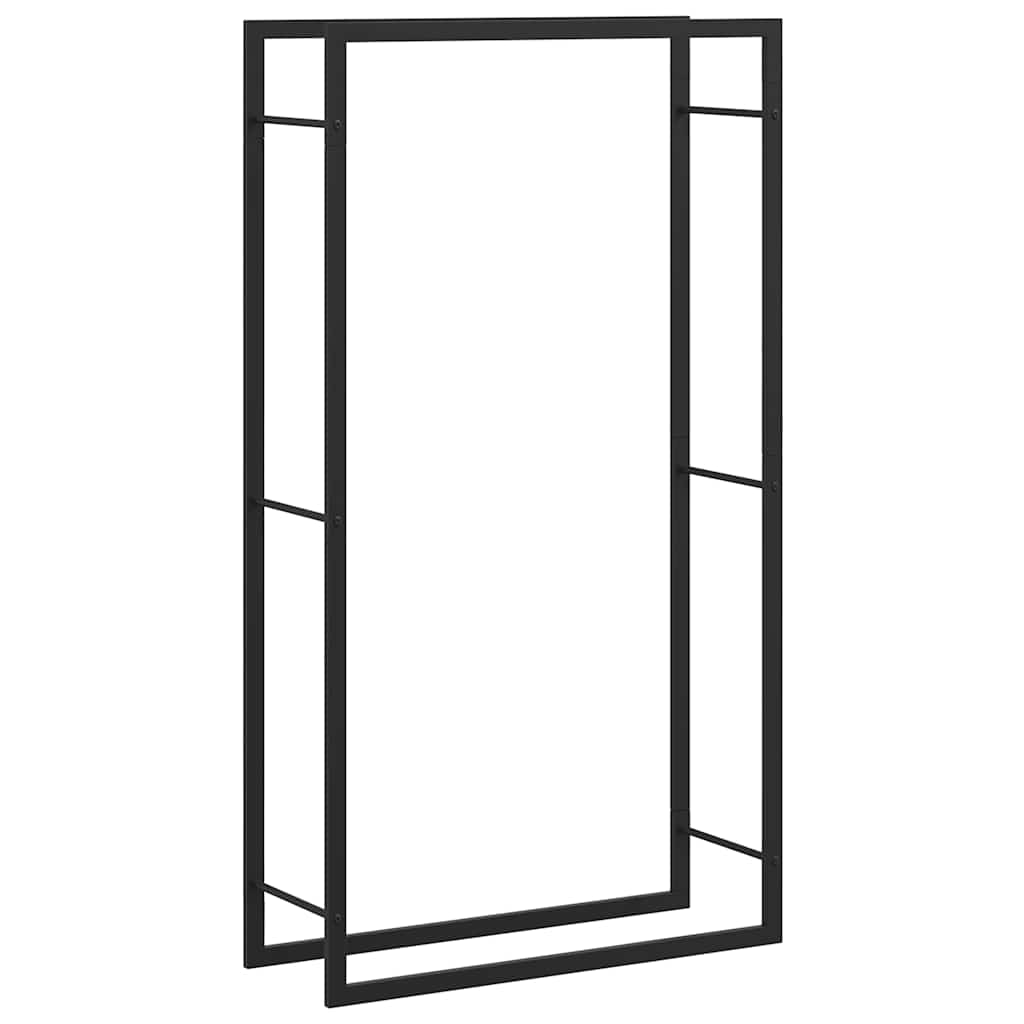Vedställ mattsvart 80x28x154 cm stål