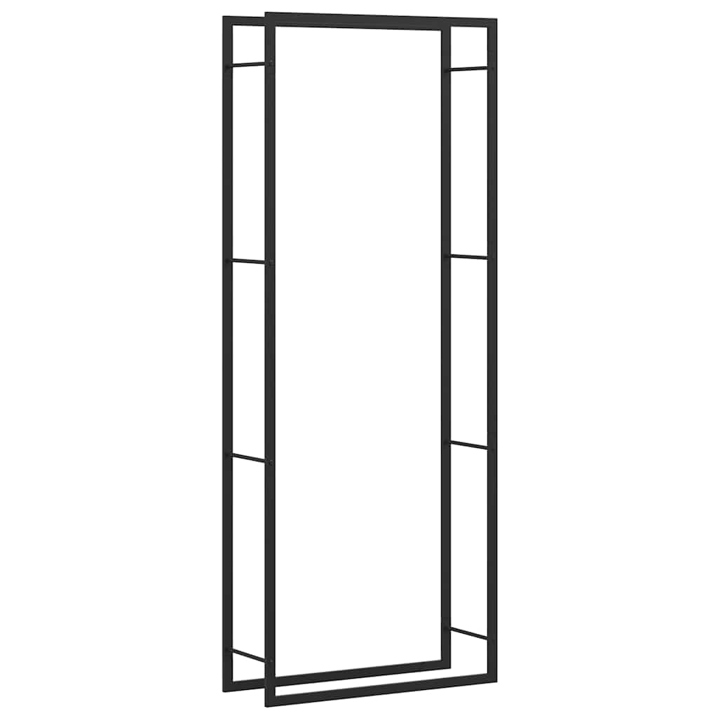 Vedställ mattsvart 80x28x222 cm stål