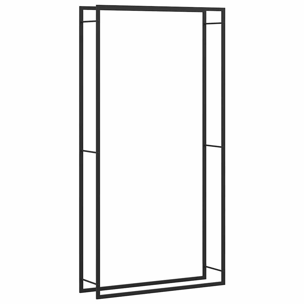 Vedställ matt svart 110x28x214 cm stål