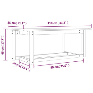 Soffbord honungsbrun 110x55x45 cm massiv furu