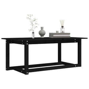 Soffbord svart 110x55x45 cm massiv furu