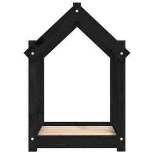 Hundbädd svart 61x50x70 cm massiv furu