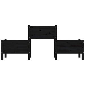 Odlingslåda Svart 178,5x44x75 cm massiv furu