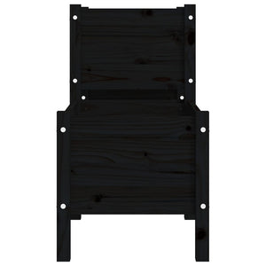 Odlingslåda Svart 178,5x44x75 cm massiv furu