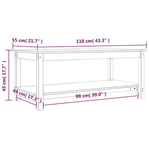 Soffbord vit 110x55x45 cm massiv furu