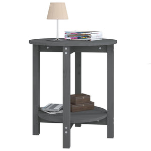 Soffbord grå Ø 55 x 60 cm massivt furu