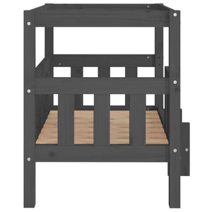 Hundbädd grå 75,5x63,5x70 cm massiv furu