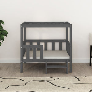 Hundbädd grå 95,5x73,5x90 cm massiv furu