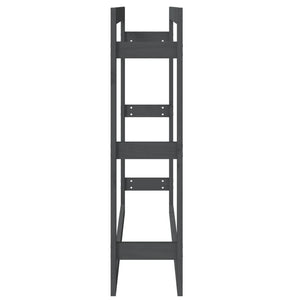 Vedställ grå 100x25x100 cm massiv furu