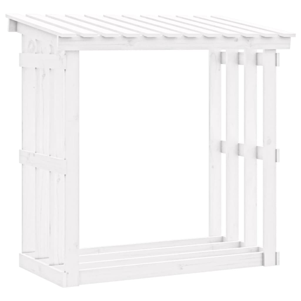 Vedställ vit 108x64,5x109 cm massiv furu