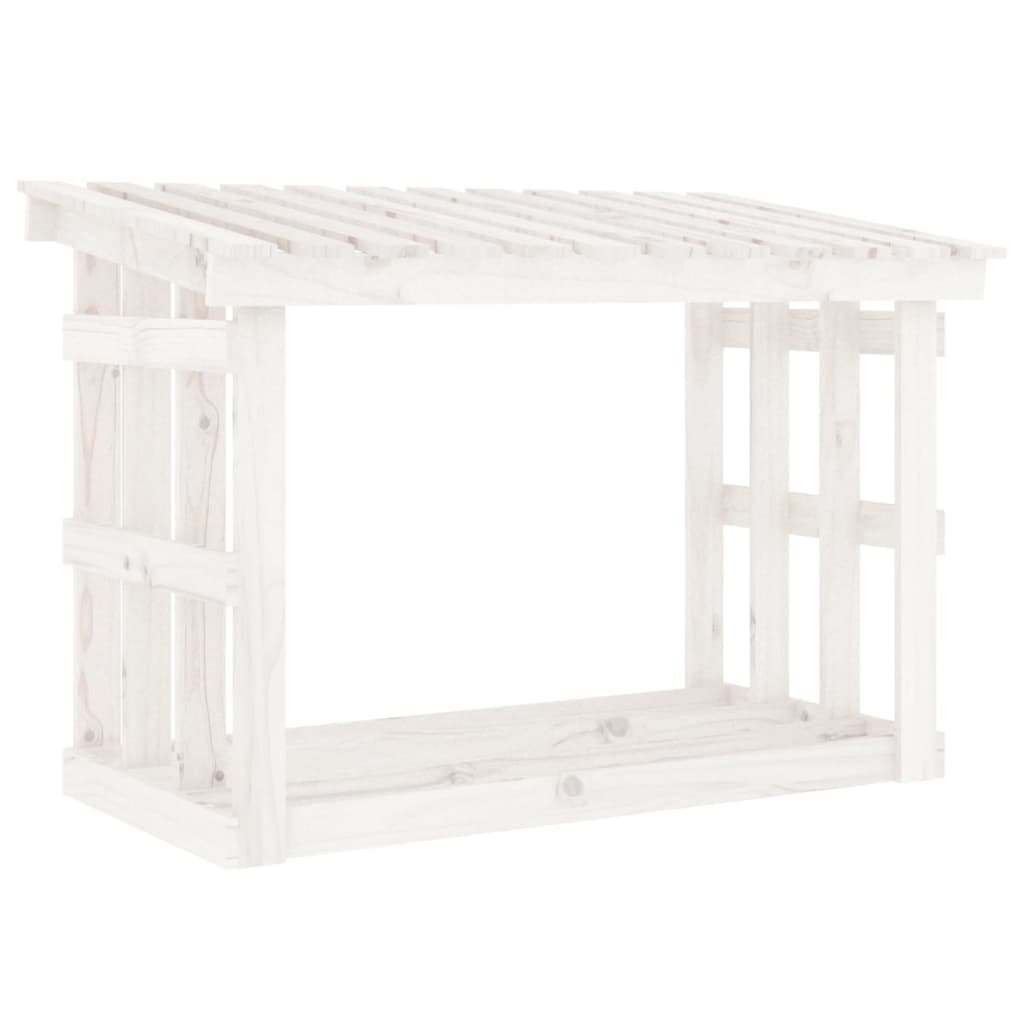 Vedställ vit 108x64,5x77 cm massiv furu