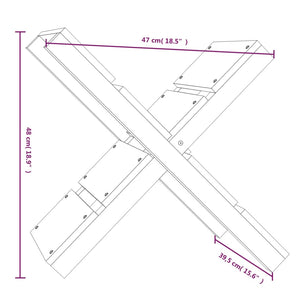 Vedställ Svart 47x39,5x48 cm massiv furu