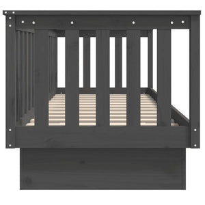 Dagbädd grå 90x190 cm massiv furu