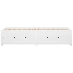 Dagbädd utan madrass vit 80x200 cm massiv furu
