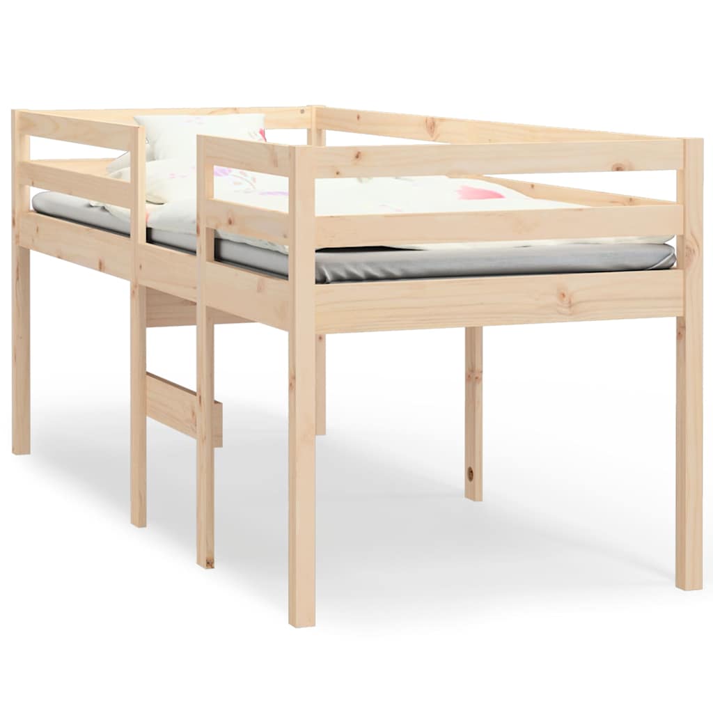 Hög säng 75x190 cm massiv furu