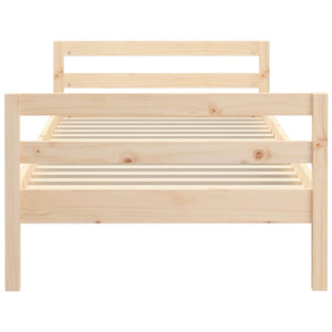 Sängram utan madrass 75x190 cm massiv furu