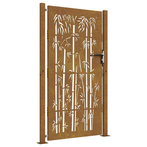 Trädgårdsgrind 100x200 cm cortenstål bambudesign