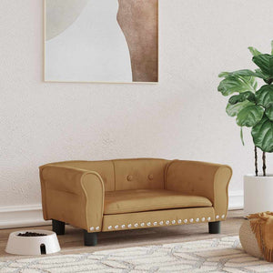 Hundbädd brun 70x45x30 cm sammet