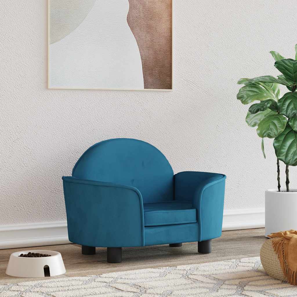 Hundbädd blå 66x40x45 cm sammet