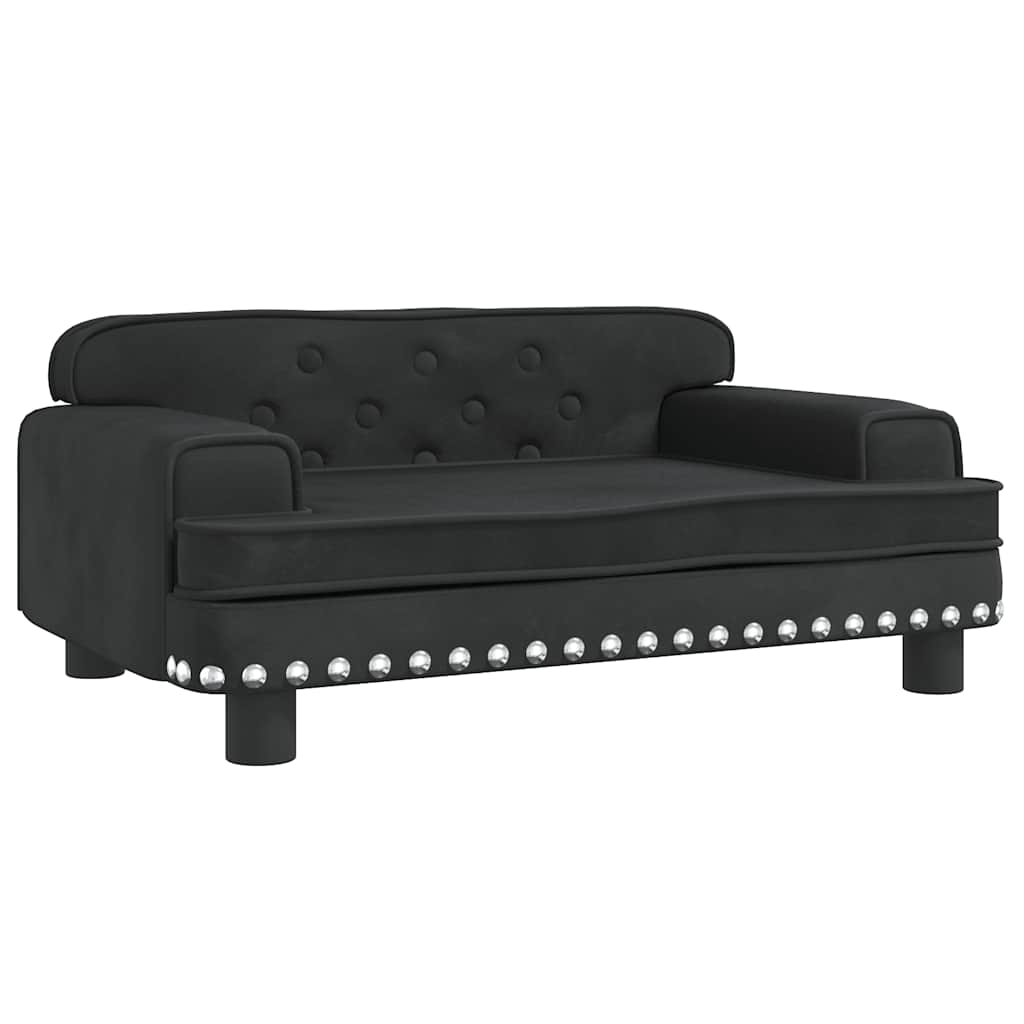Hundbädd svart 70x45x30 cm sammet