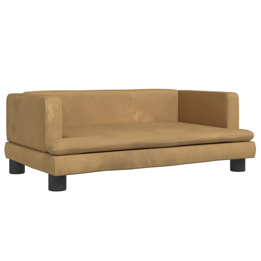 Hundbädd brun 80x45x30 cm sammet