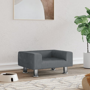 Hundbädd mörkgrå 50x40x26,5 cm sammet