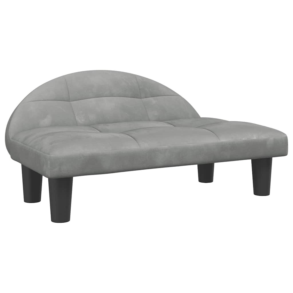 Hundbädd ljusgrå 70x52x30 cm sammet