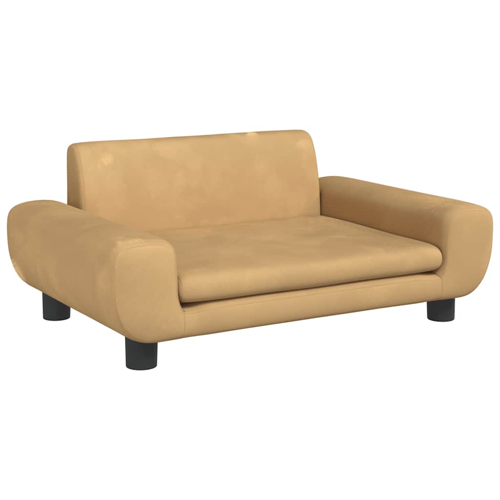 Hundbädd brun 70x45x33 cm sammet