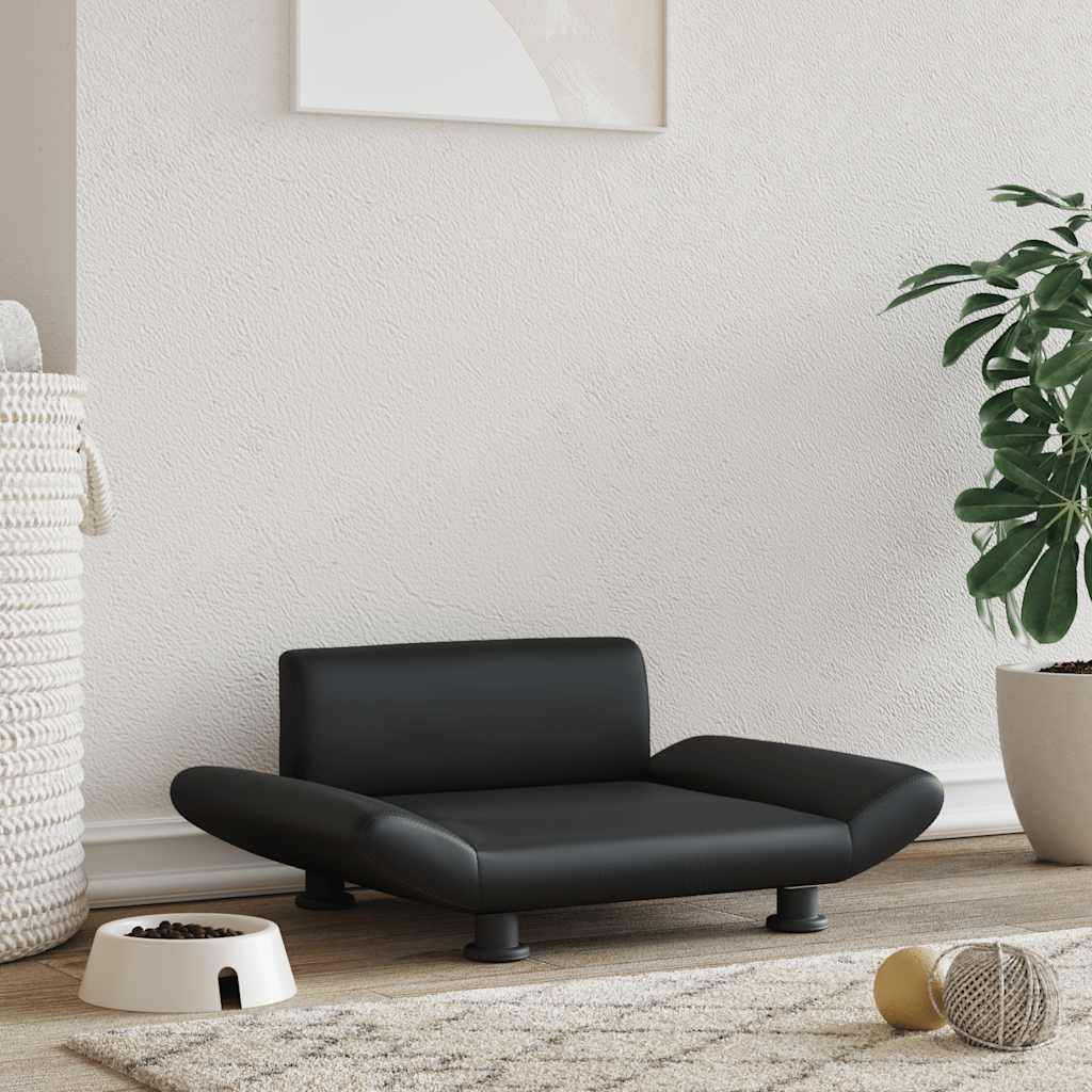 Hundbädd svart 70x45x28 cm konstläder