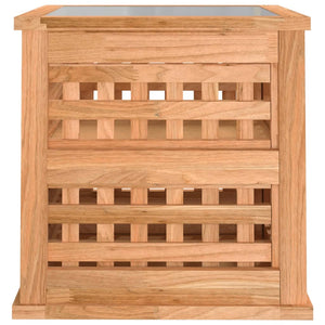 Sängbord 34x34x34 cm massivt valnötsträ