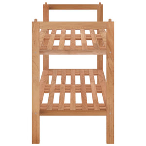 Skohylla 69x27x41 cm massivt valnötsträ