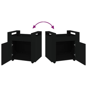 Skrivbordsvagn svart 60x45x60 cm konstruerat trä