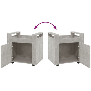 Skrivbordsvagn betonggrå 60x45x60 cm konstruerat trä