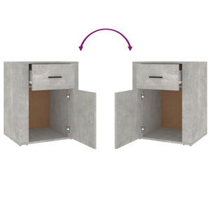 Sängbord betonggrå 50x36x60 cm konstruerat trä