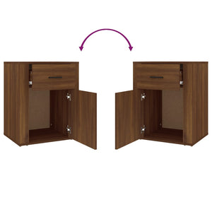 Sängbord Brun ek 50x36x60 cm konstruerat trä