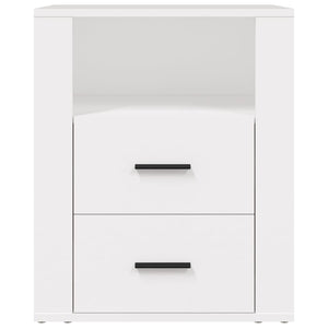 Sängbord vit 50x36x60 cm konstruerat trä