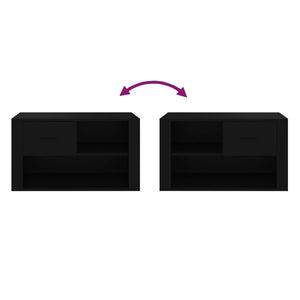 Skoskåp svart 80x35x45 cm konstruerat trä