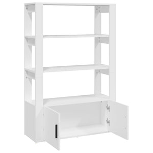 Förvaringshylla vit 80x30x119,5 cm konstruerat trä