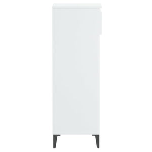 Skohylla vit högglans 40x36x105 cm konstruerat trä