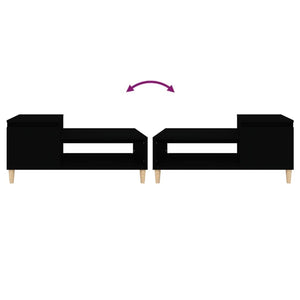 Soffbord svart 100x50x45 cm konstruerat trä