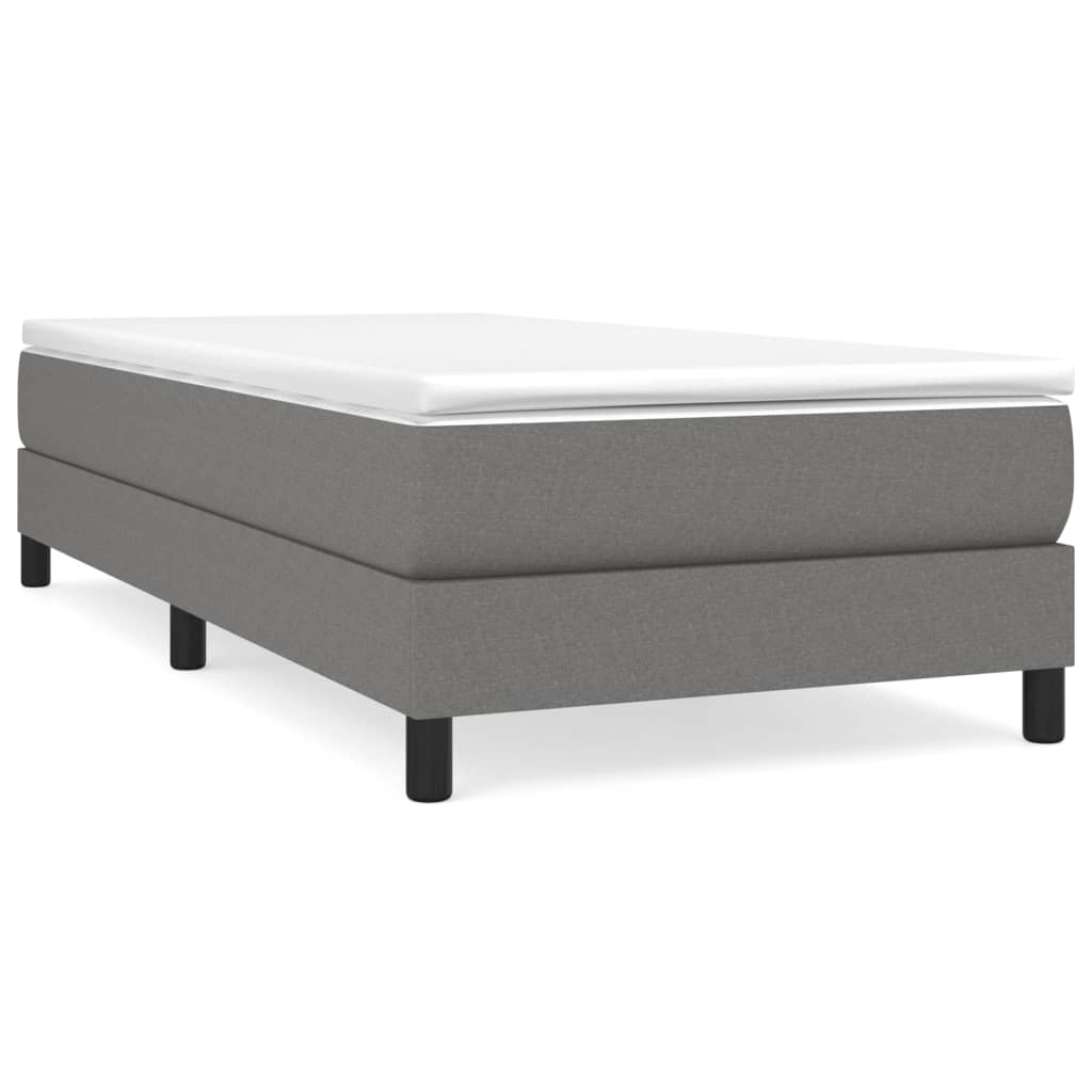 Boxspring-sängram mörkgrå 80x200 cm tyg