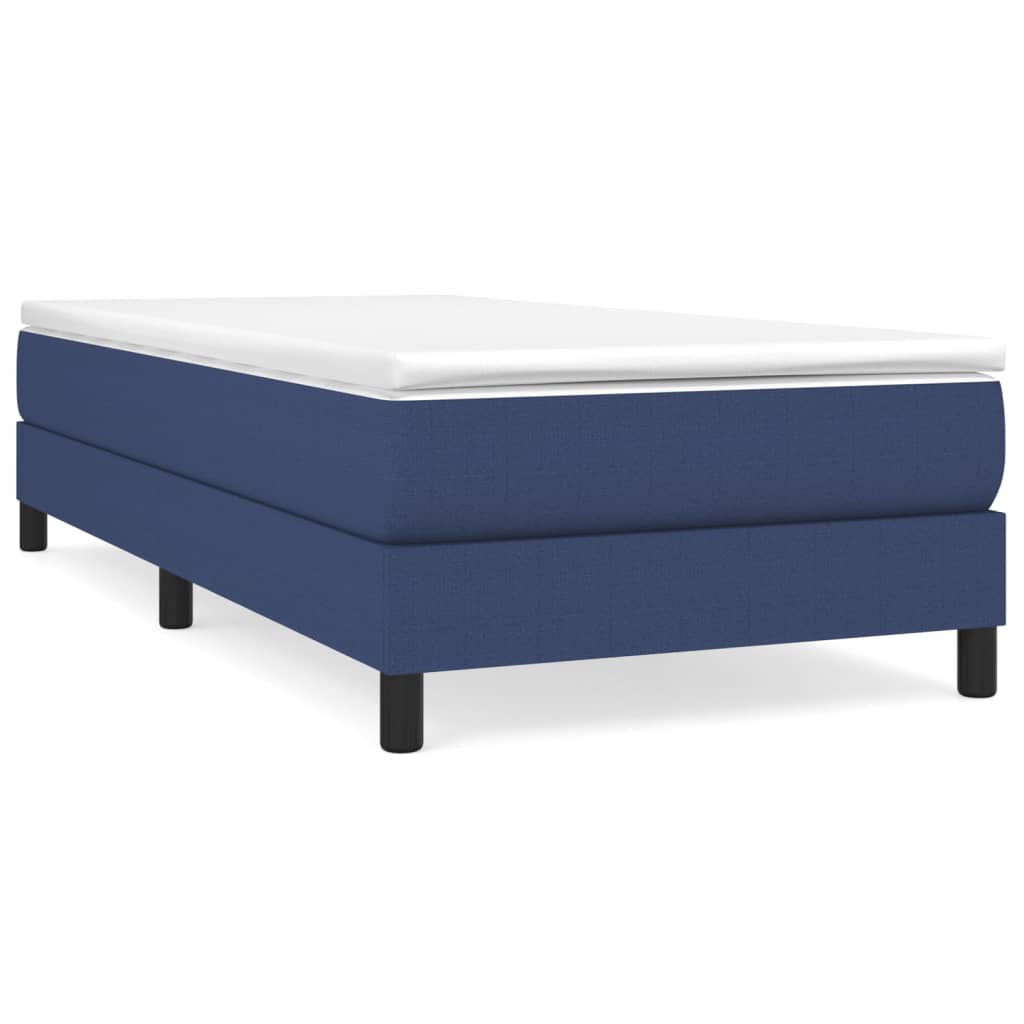 Boxspring-sängram blå 90x190 cm tyg