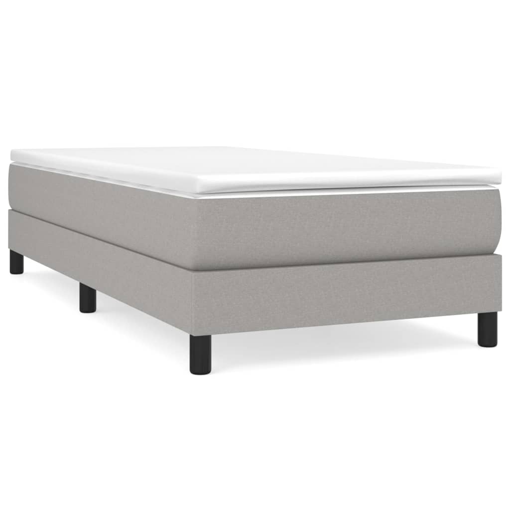 Boxspring-sängram ljusgrå 90x200 cm tyg