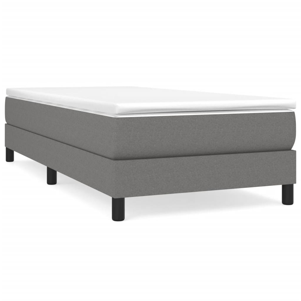 Boxspring-sängram mörkgrå 90x200 cm tyg