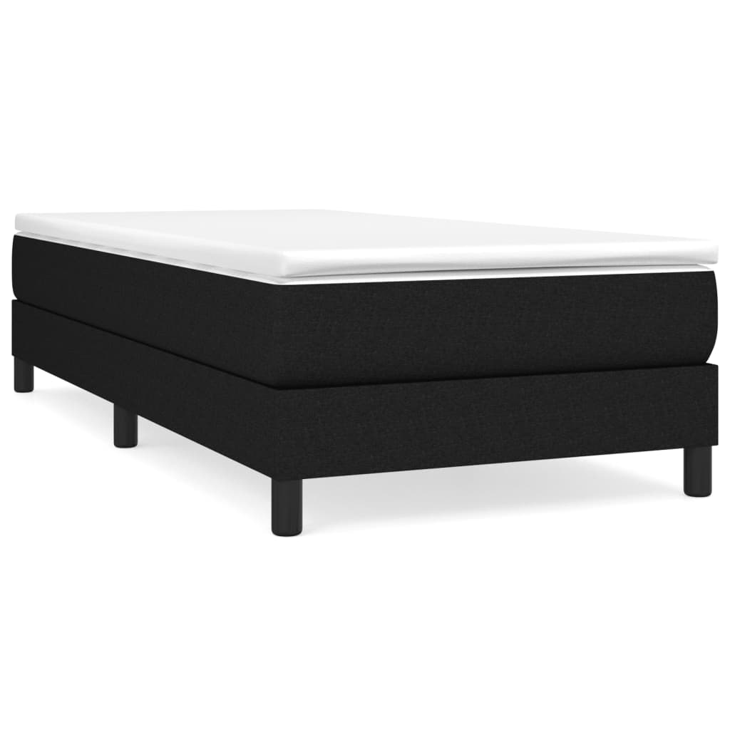 Boxspring-sängram svart 90x200 cm tyg