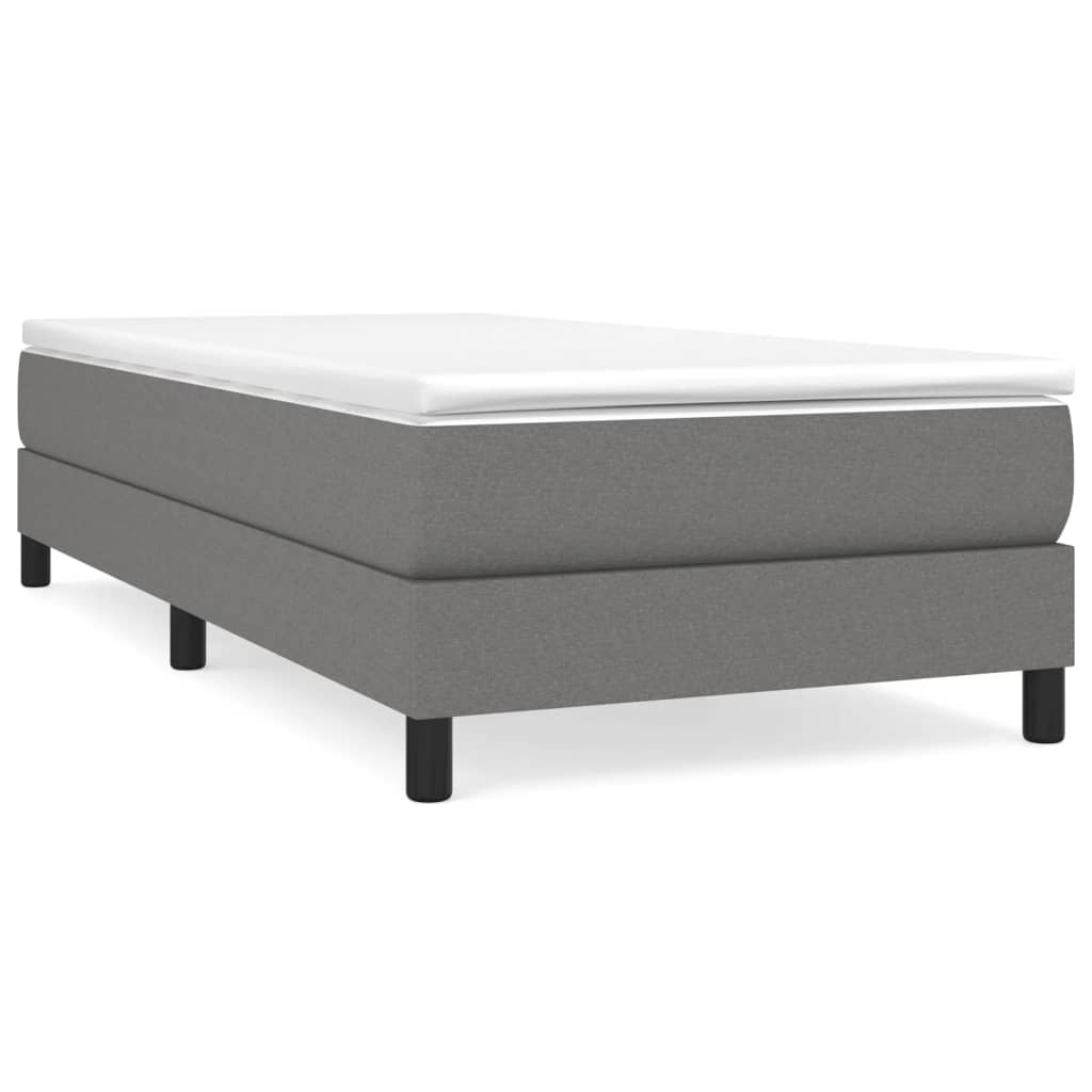 Boxspring-sängram mörkgrå 100x200 cm tyg
